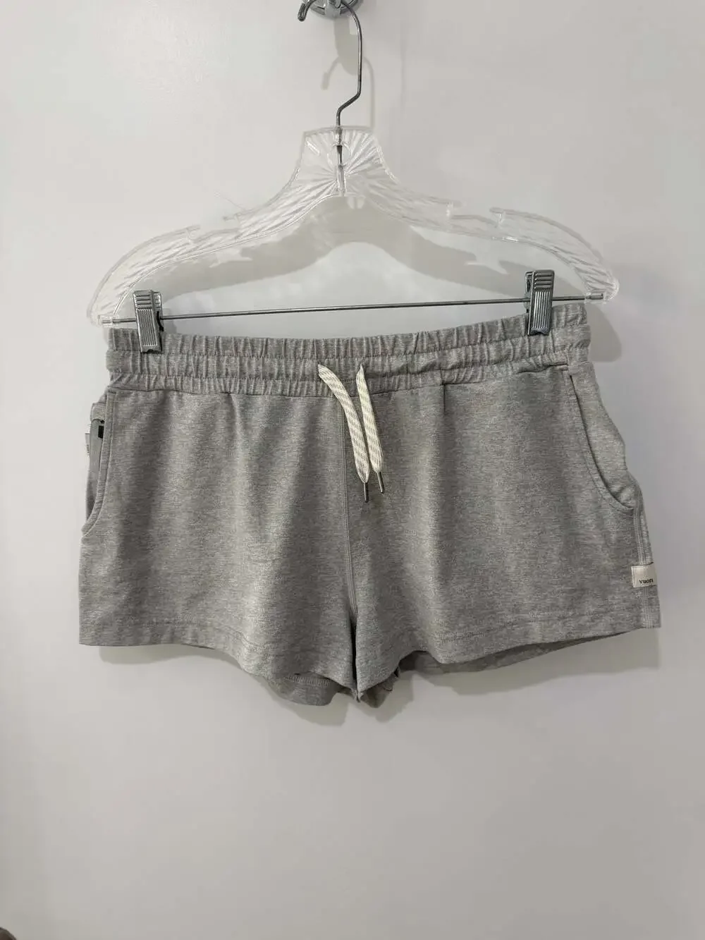 Vuori Grey French Terry Performance Lounge Sweat Shorts with Drawstring